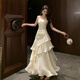 European M niche light luxury high-end suspender waist birthday dress for women coming of age fishtail banquet dress 6074 Champagne S