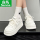 Semir women's shoes thick sole white shoes for women 2025 summer new casual shoes women's board shoes panda shoes breathable sports shoes for women w795 beige 37 (235mm)