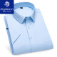PYRHVI pure cotton men's short-sleeved anti-wrinkle shirt summer middle-aged and young business casual solid color formal breathable shirt men DX6624 38
