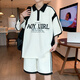 
Baoming short-sleeved T-shirt male teenagers 12-15 years old boys clothes 13 junior high school students POLO shirt 14 big children's summer suit set 6629 black (short-sleeved + shorts) quality assurance L 110-130Jin [Jin equals 0.5 kg]