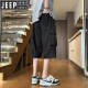 JEEP SPIRIT吉普军绿色工装短裤男夏季冰丝凉感七分裤子男潮牌宽松休闲哈伦运 679军绿 XL 约140-160斤可穿