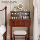 Zimu Yaju French Dressing Table French Medieval Retro Style Dressing Table Small Apartment Solid Wood Bedroom Bedside Makeup Design Dressing Table Ash Wood 80 Dressing Table + Stool