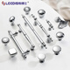 
Lides French light luxury chrome bright silver cabinet door handle modern simple cream fume cabinet wardrobe drawer cabinet handle 6197-single hole-ball with feet