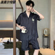 Wenmaner Big Children's Pajamas 12-15 лет летние мужчин-пижамы летние летние шелковые брюки с короткими рукавами.
