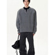 COLORFUL GEMS American retro twist sweater men's lazy Henry collar loose sweater gray L