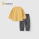 Tongtai (TONGTAI) baby suit spring and autumn men's and women's baby clothes and pants casual outing children's round neck tops and trousers yellow 100cm