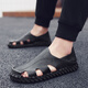 
Woodpecker men's sandals summer extra-large size black new style breathable lazy driving casual shoes soft sole driving men's shoes 9925 black 40