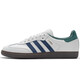 阿迪达斯 （adidas）男女鞋三叶草 Samba OG 德训T头鞋黑白经典情侣运动休闲板鞋潮 IH4882/白色/绿色/深蓝 36.5