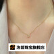 Popu exquisite s925 sterling silver 14k gold U-shaped horseshoe ring pendant necklace with simple temperament and high-end clavicle chain for women U-shaped horseshoe ring necklace single/gold