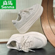 Semir women's shoes thick sole white shoes for women 2025 summer new casual shoes women's board shoes panda shoes breathable sports shoes for women w795 beige 37 (235mm)