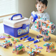 JIAYE Toolbox Toy's Toys 3 à 6 ans Vis à vis Couteau Assemblage de couteau Réparation Boy Disassement et assemblez Baby Girl Electric Drill Drif Diy Set 144pcs [Bleu] avec Toolbox