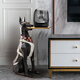 Light luxury creative desktop Internet celebrity Doberman Pinscher ornaments Nordic entrance living room gift TV cabinet next to home soft decoration Large black gentleman Doberman Pinscher - 74 cm