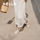 Belle (Belle) Regalo de San Valentín Chino Estilo de vacaciones Hollow Mary Jane Shoes Women 25 Summer New Breathable Sole Light Lox Shower D7Q1DBQ5 Beige 37 (235 mm)