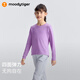 Moodytiger girls' long-sleeved T-shirt cool and quick-drying summer children's top spring and autumn bottoming shirt stretch swallowtail slit sportswear