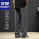 Lomontine silk cotton and linen pants men's summer thin linen casual pants men's loose straight pants draped wide-leg sports pants Hemp gray 2XL (140-160)Jin[Jin equals 0.5 kg]