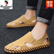 Région occidentale Camel Baotou Sandales en cuir masculin 2025 Fashion de style coréen respirant Chaussures de conduite paresseuses pour hommes baskets de chameau 9925 Couleur de blé - Camel Brand officiel du site officiel Flag 39
