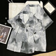 Catman (Miiow) Chinesischer Stil Krawattenpaar Pyjamas für Frauen kühl Ice Seide Sommer Dünne Kurzärmel-High-End-Hauskleidung für Männer zweiteiler Set 13077# Fischgräten-Schmetterlings-Women-Kurzärmel-Shorts m