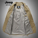 Jeep Spirit Suit's Men's Spring Casual Veste Cotton Pure Veste de costume en vrac pour hommes Mid-Longle Top 2022 Nouveau Military Green XL