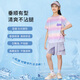 迪士尼（Disney）女童短袖套装夏季薄款儿童2025新款速干运动服童装两件套夏装10岁 9922白色+18442紫色 150 cm