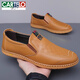 
CARTELO crocodile (CARTELO) genuine leather men's 2025 spring and autumn new breathable business casual leather shoes soft sole one foot kick bean shoes dad loafers black FZ9901 38
