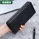 Yunluo Long Herren Reißverschluss Brieftasche große Kapazität Coin Wallet Herren Mobiltelefontasche Freizeitgeschäft Multi-Card-Kartenbeutel Schwarz
