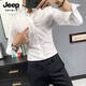JEEP SPIRIT spring slim shirt men's new style anti-wrinkle long-sleeved striped casual white shirt business formal CS70 striped white long-sleeved M (100-115Jin Jin equals 0.5 kg)