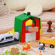 Holz kleiner Zug Hape Track Set Magnetic Lokomotive 3-5-7 Jahre alte Jungen Bausteine ​​Kinderspielzeug Brio Wild Animal Tracks Elektroauto
