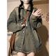XCFreht Retro American Waschles Denim Ripped Jacke für Frauen Frühling und Herbst Lose und vielseitig neue Design Nischenjacke Top 12401 Denim Jacke M Empfohlen 95-110jin [Jin entspricht 0,5 kg]
