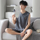 Langsha Pajamas de hielo para hombres Pajamas para hombres VEST Summer Maneveless Modelo delgado Modelo de ropa modal Conjunto de ropa para el hogar 2025 Nuevo modelo 12023 3XL Recomendado 160-185Jin [Jin es igual a 0,5 kg]