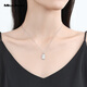 Miss JuJu pt950 platinum rich small gold brick pendant platinum crushed ice ice flash gold bar necklace women's pendant 4.3-4.5g + delivery silver chain