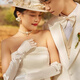 Gants de mariage en satin qiao mi