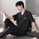 Yepan Pajamas Summer de algodón puro algodón puro Pantalones de manga corta Cardigan Algodón delgado Summer suelto de ropa de talla grande Set 5012-Dark Gray XL (175): recomendado 140-160Jin [Jin iguala 0.5 kg] para usar