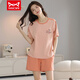 Catman (Miiow) Pure Cotton Pajama для женщин в летнем сете шорт с короткими рукавами с двумя частями сладкой весной и летней интернет-знаменитой домашней одежды 9856 хлопка с короткими рукавами (75-95Jin [Jin равняется 0,5 кг])