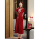 Fuyi Haoxin Chinese style engagement cheongsam for women small red toasting suit bride summer high-end Xiuhe suit homecoming suit S