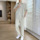 AEMAPE Fashion Whildy Shirty Summer Traje de verano para hombres Luz y guapo con pantalones delgados informales de negocios Conjunto de ropa masculina de 718 metros de blanco (mangas de siete trimestres) L Recomendado 110-130 Jin [Jin equivale a 0.5 kg]