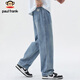 Big Mund Monkey (Paul Frank) Jeans Herren Sommer Amerikaner Retro Hosen Herren lose lockere Freizeithosen Herren trendy hellblau 32