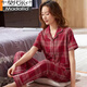 Modale Mutter mittleren Alters purer Baumwollpyjamas Frauen Sommer kurzärmelige Hosen Plus Size Casual Cardigan Anzug Dünne Heimkleidung Y9922 XL 120-140
