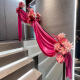 Decoración de la sala de bodas Yusenyi Decoración de la sala de bodas Conjunto del hombre Man suministros de boda de interior Flor de boda B3891 Big Red Pearlescent Seda de seda de hielo 4 metros