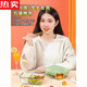拓进日本进口品质玻璃饭盒可微波炉加热专用碗上班族2025新款餐盒便当 天空蓝-长三隔【保温便 1050ml