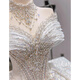 Qinchis neue weiße One-Shoulder French French High-End Hochzeitskleid Braut Hochwertige Textur entkommen Prinzessin Hauptgarn Mädchen weißes Hochzeitskleid xs Single Größe