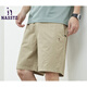Haszzy Hajiskai 2025 Coton Pure Pure Shorts à cinq points Pantalons de plage lâches décontractés et polyvalents style 9215 Green haricot