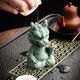 Lucky Dragon Tea Pet Decoration Color Changing High-End Green Sandstone Tea Table Tea Table Tea Set Feng Shui Decoration Crafts Master Shenlong One Finger Makes Money