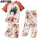 Wen Maner Nezha Pyjamas Nezha Pyjamas Kinder Pyjamas Little Boy Thin Summer Boy mittelgroße Kinder Drei-teilige Heimkleidung 1 m-ST-12353 170 16 Größen (140-150) cm