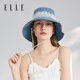 ELLE sun protection hat for women at the seaside denim sun hat versatile cute gift for girlfriend fisherman hat