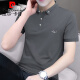 皮尔卡丹（pierre cardin）珠地棉刺绣Polo保罗衫男士修身短袖t恤夏季翻领上衣透气半袖男装 S5012款 黑色 M 适合95-115斤