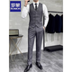 
Romon Suit Vest Suit Set Men's Wedding Groomsmen's Group Dress Business Casual Large Size Workwear Vest Professional Outfit LT8801 Black Vest 2XL (180)