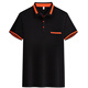 BOSIDENT CATERING KAFER ARBEITEN KLEINE, Kurzarmt-T-Shirt, maßgeschneidertes bedrucktes Logo, Milchtee, Grillrestaurant, Schürze, Supermarktarbeitskleidung, schwarze Orangenkante, kurzärmelige Top + Hut 9905 l (170)