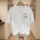 Kazuki Kuraishi Light Luxus Trendy Marke gedrucktes kurzärmeliges T-Shirt für Männer 2025 Sommer Neues Loose-Paar Outfit High-End-Halbärmel-Top für Männer White M.