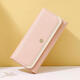 Hgirxv2024 neuer Stil modische einfache kontrastierende Farbe Exquisite Mountain Damen Long Wallet Wallet Mehrere Kartenschlitze dreifache Handbrieftasche Pink Rosa