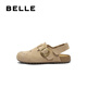 Belle dimple same smiley joint model smiley children's shoes toast shoes comfortable casual Birkenstock shoes 84042B75 apricot 30